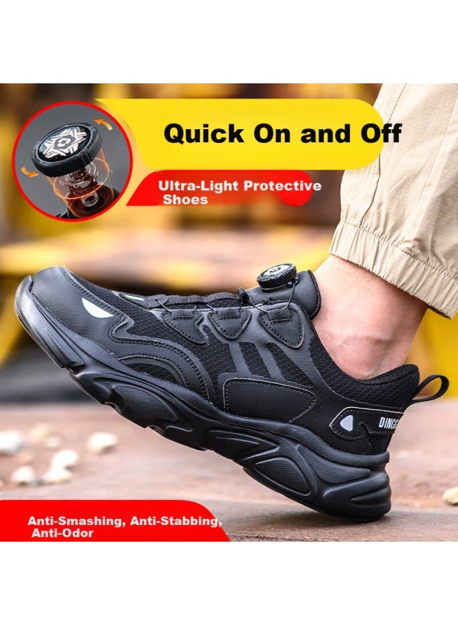 Dinggu Dinggu Men'S Breathable Lightweight Smart Buckle Steel Toe Work Shoes Jd1168Hei42 - Image 4