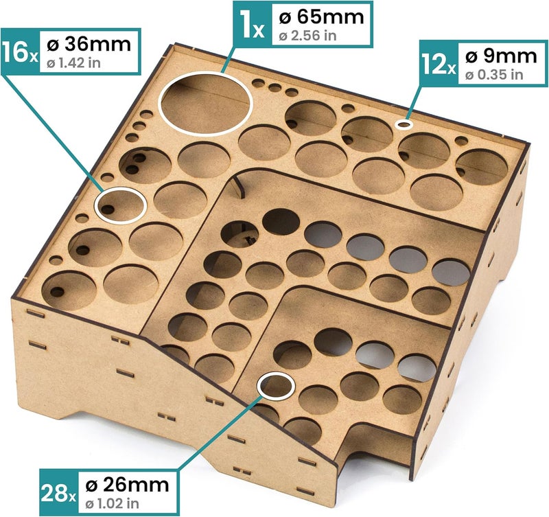 ProScale Paint Rack for model paints. Hobby craft Vallejo Army rack stand Vallejo paint holder organiser Miniature Warhammer storage Stand case painting station (Rack C) - Image 3