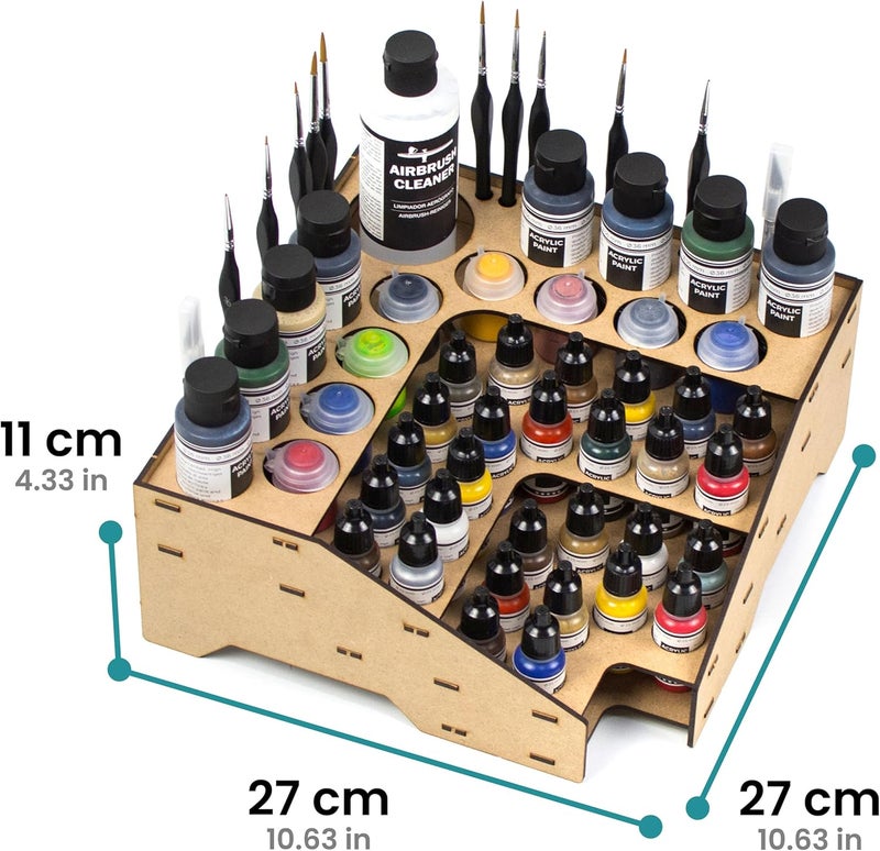 ProScale Paint Rack for model paints. Hobby craft Vallejo Army rack stand Vallejo paint holder organiser Miniature Warhammer storage Stand case painting station (Rack C) - Image 2