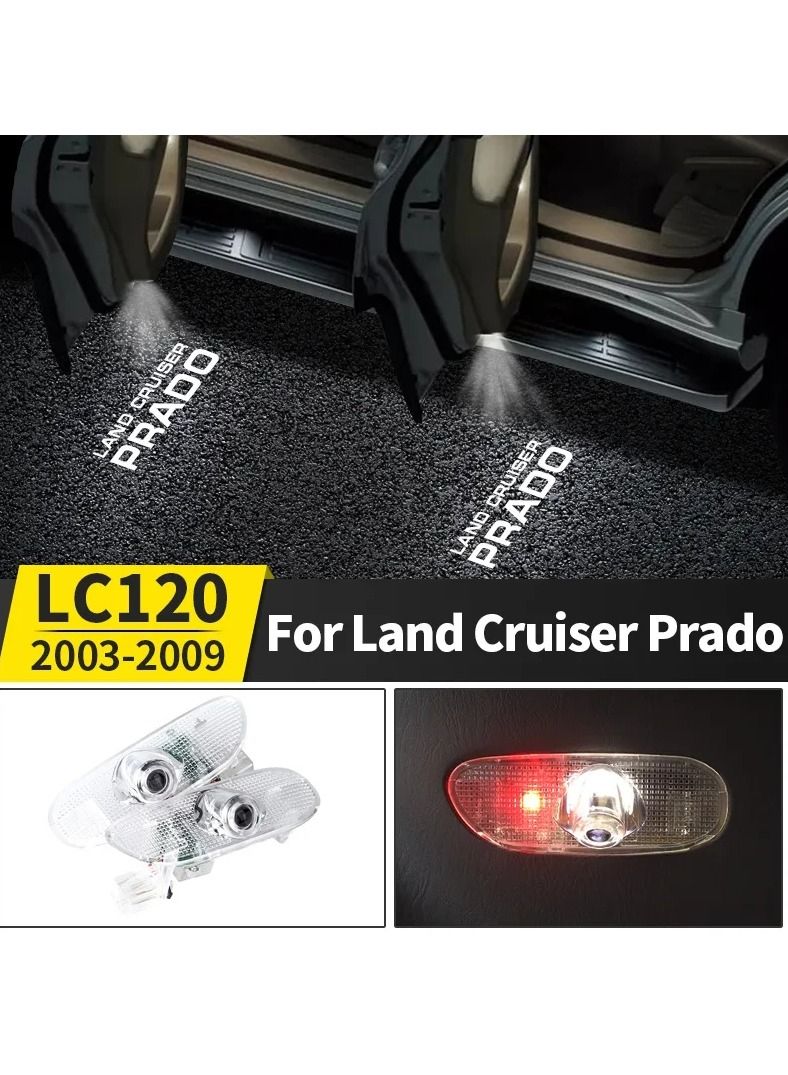 Vierex Toyota Prado 2003 To 2009 Door Logo Light Prado Accessories Welcome Projector Light Super Bright Logo Plug and play Door Sill Light - Image 1