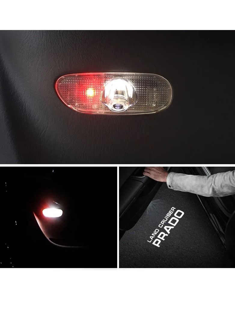Vierex Toyota Prado 2003 To 2009 Door Logo Light Prado Accessories Welcome Projector Light Super Bright Logo Plug and play Door Sill Light - Image 3