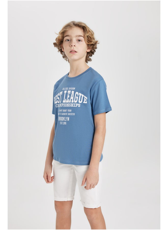 DeFacto - Boy Regular Fit Crew Neck Knitted Short Sleeve T-Shirt - Image 1