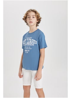 Boy Regular Fit Crew Neck Knitted Short Sleeve T-Shirt
