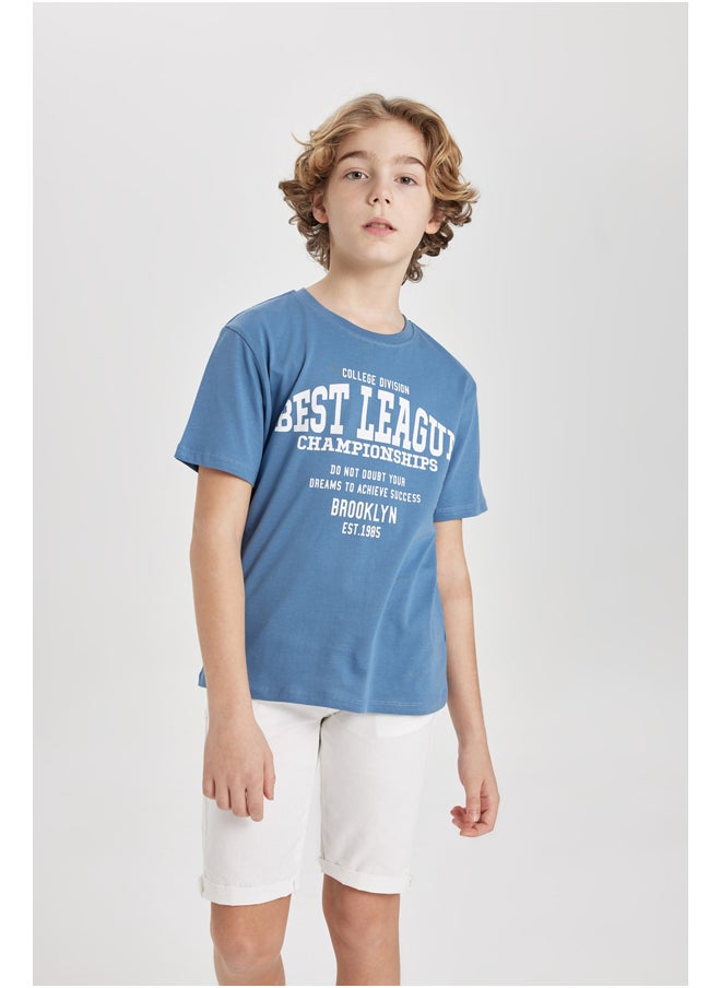 DeFacto - Boy Regular Fit Crew Neck Knitted Short Sleeve T-Shirt - Image 1