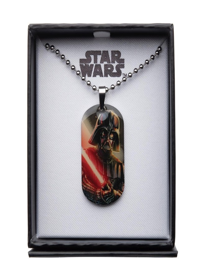 INOX Star Wars Jewelry Unisex Darth Vader Graphic Dog Tag Kid's Pendant Necklace, 18" - Image 2
