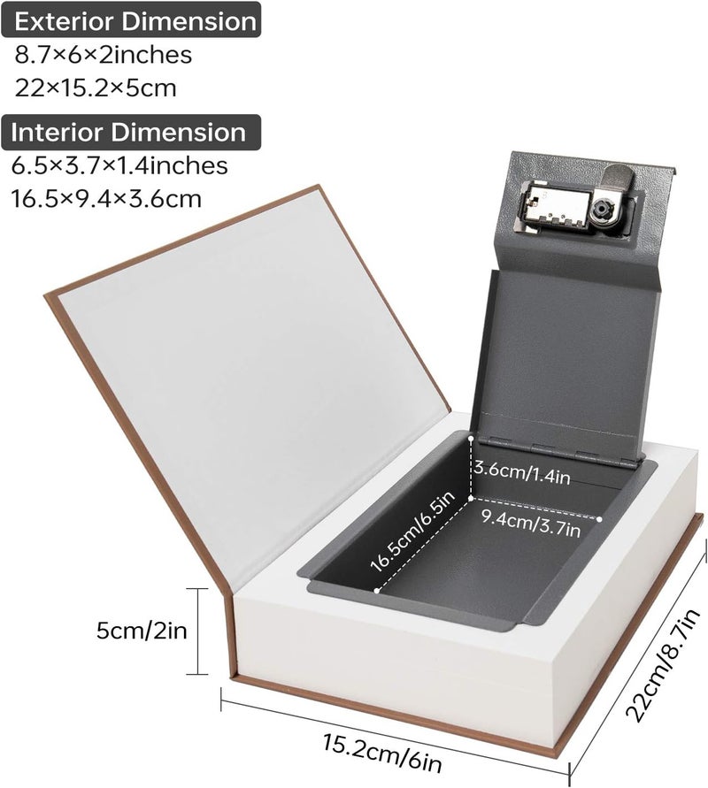 PACOLO Real Paper Transfer Book Safe, Hollow with Secret Hidden Compartment, Combination Lock, 8.7"×6"×2" (Paris-Combination) - Image 2
