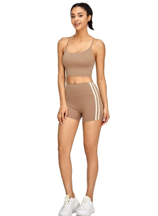 Kawn.yoga Chamoisee Brown Womens X Back Sports Bra for Women | Best Price UAE
