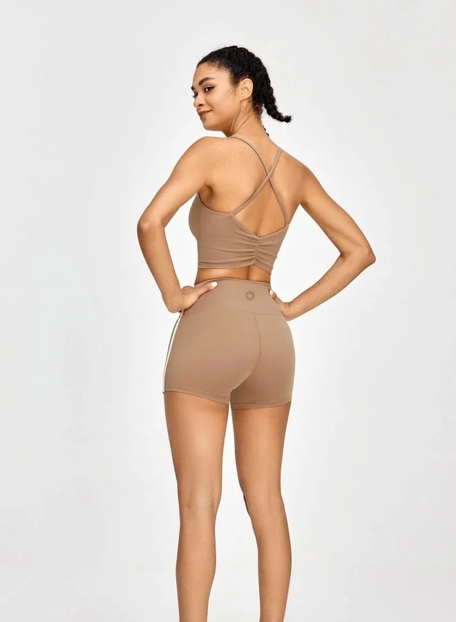 Kawn.yoga Chamoisee Brown Womens X Back Sports Bra for Women | Best Price UAE