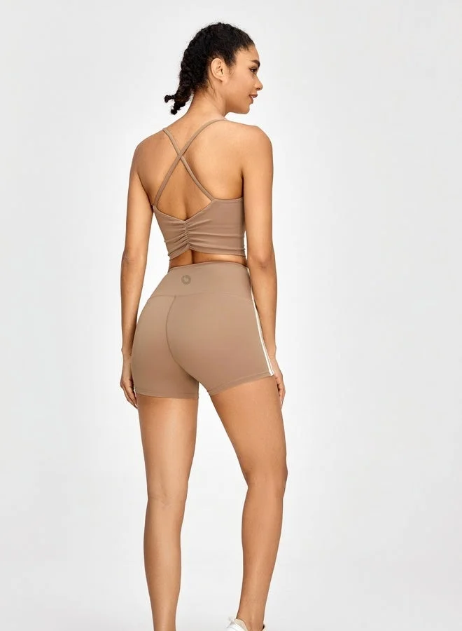 Kawn.yoga Chamoisee Brown Womens X Back Sports Bra for Women | Best Price UAE