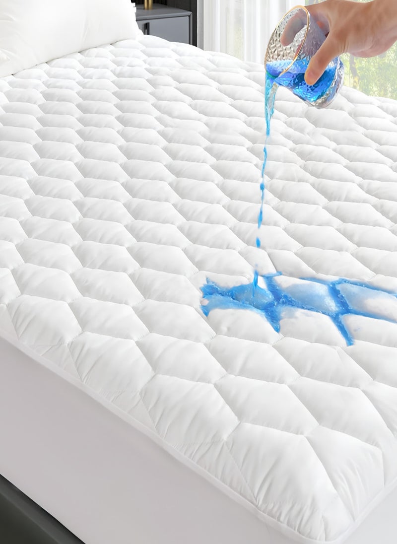 Blueberry Quilted Mattress Protector Bed Topper Cover Extra Deep 120X200+20Cm - Image 1