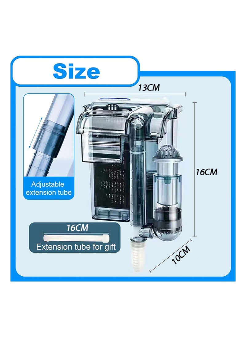 Aikanbo Aquarium Filter with Surface Skimmer, Hanging Aquarium Filter, Waterfall Filtration System，Quiet Fish Tank Water Purification Circulation System，Adjustable Flow Rate Aquarium Filter，Suitable for Most Aquariums and Fish Tanks - Image 5