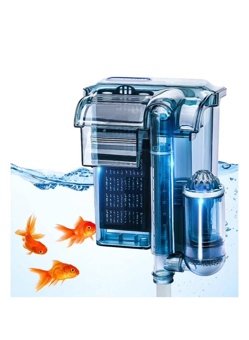 Aikanbo Aquarium Filter with Surface Skimmer, Hanging Aquarium Filter, Waterfall Filtration System，Quiet Fish Tank Water Purification Circulation System，Adjustable Flow Rate Aquarium Filter，Suitable for Most Aquariums and Fish Tanks - Image 1