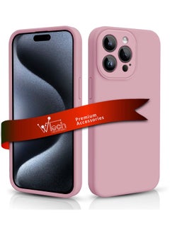 Wtech Premium Soft Liquid Silicone Case Cover For Apple iPhone 15 Pro 2023 Hot Pink  - Image 2
