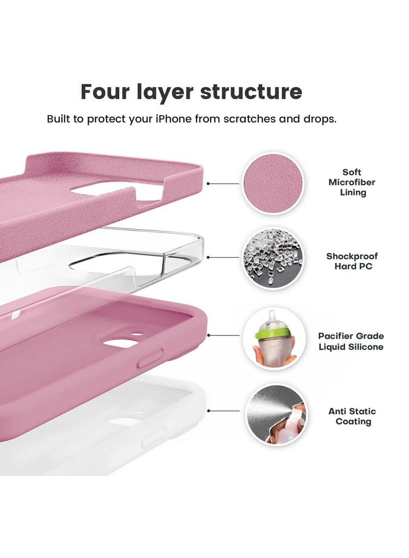 Wtech Premium Soft Liquid Silicone Case Cover For Apple iPhone 15 Pro 2023 Hot Pink - Image 3