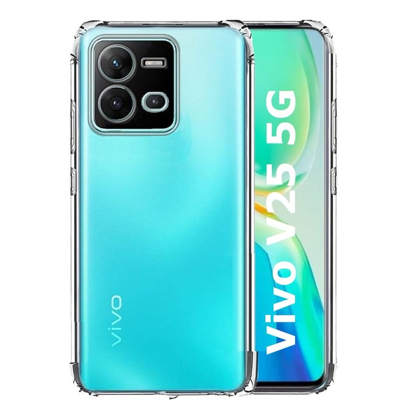 REALCASE Crystal Clear Vivo V25 5G Back Cover Case | Protective Design Transparent Back Cover Case for Vivo V25 5G (Silicone) - Image 1