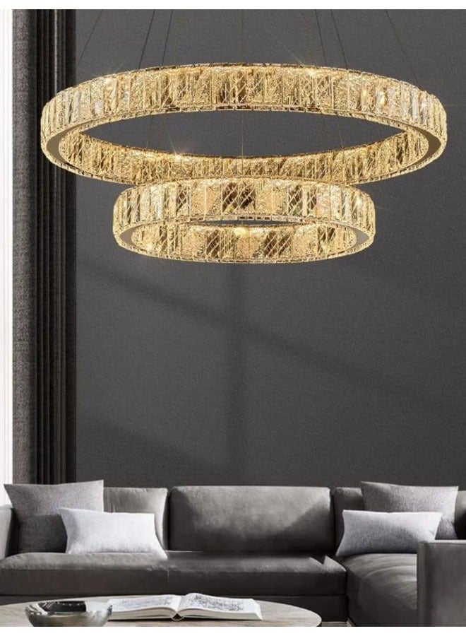إسكدنيا ثريا كريستال دائرية معلقة – تصميم فاخر بإضاءة LED للمجالس والصالات - Image 2
