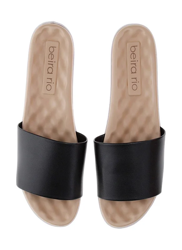 Beira Rio Beira Rio Ladies Flat Sandals Black | Made In Brazil