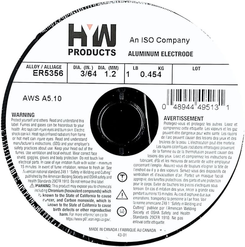 سلك لحام الألومنيوم MIG من نوع ER5356، مقاس 3/64 بوصة، لفة وزنها 1 رطل - Image 3