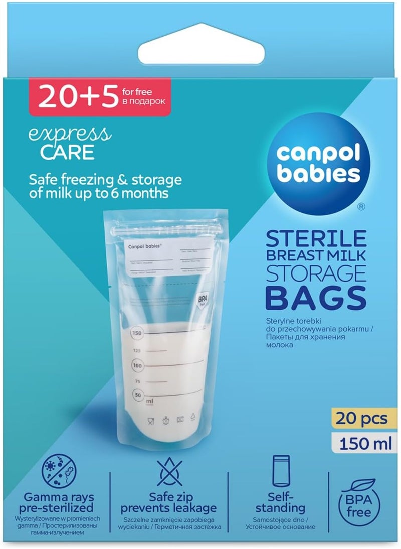Canpol babies Sterile breast milk storage bags 150 ml - 070/001  - Image 1