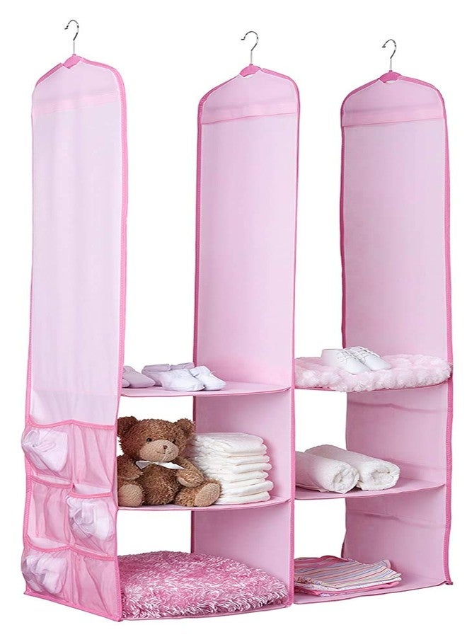 Delta Children Nursery Storage 24 Piece Set - Easy Storage/Organization Solution - Keeps Bedroom, Nursery & Closet Clean, Pink - Image 4