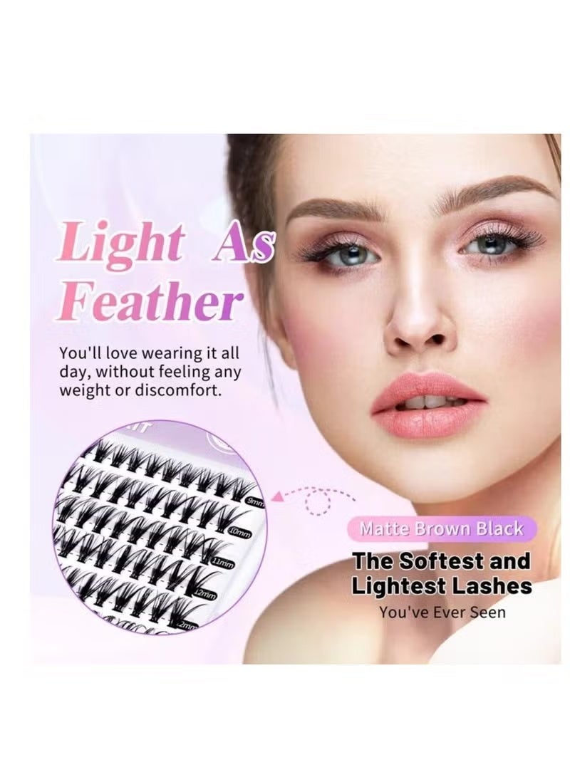 240 جهاز كمبيوتر شخصي الرموش العنقود ، الرموش اللاصق الغراء ومجموعة الرموش ملحقات الرموش Wispy الرموش الكاذبة الرموش العنقود DIY ملحقات الرموش الكاذبة الفردية للنساء - Image 3