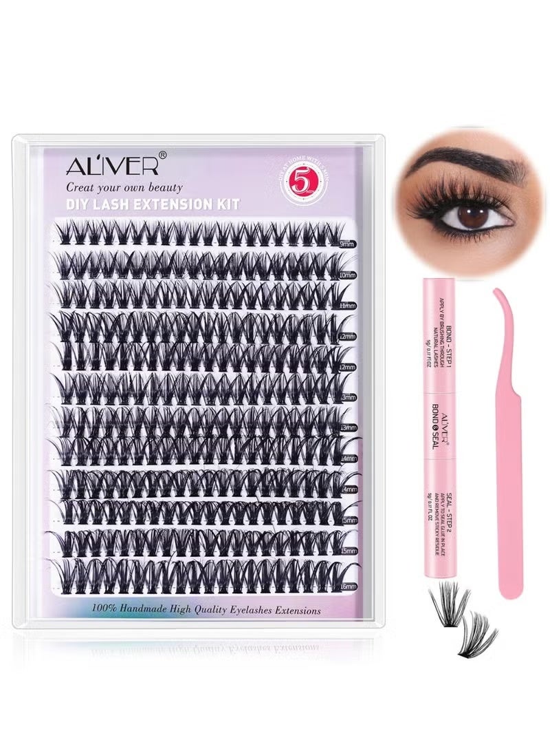 240 جهاز كمبيوتر شخصي الرموش العنقود ، الرموش اللاصق الغراء ومجموعة الرموش ملحقات الرموش Wispy الرموش الكاذبة الرموش العنقود DIY ملحقات الرموش الكاذبة الفردية للنساء - Image 4