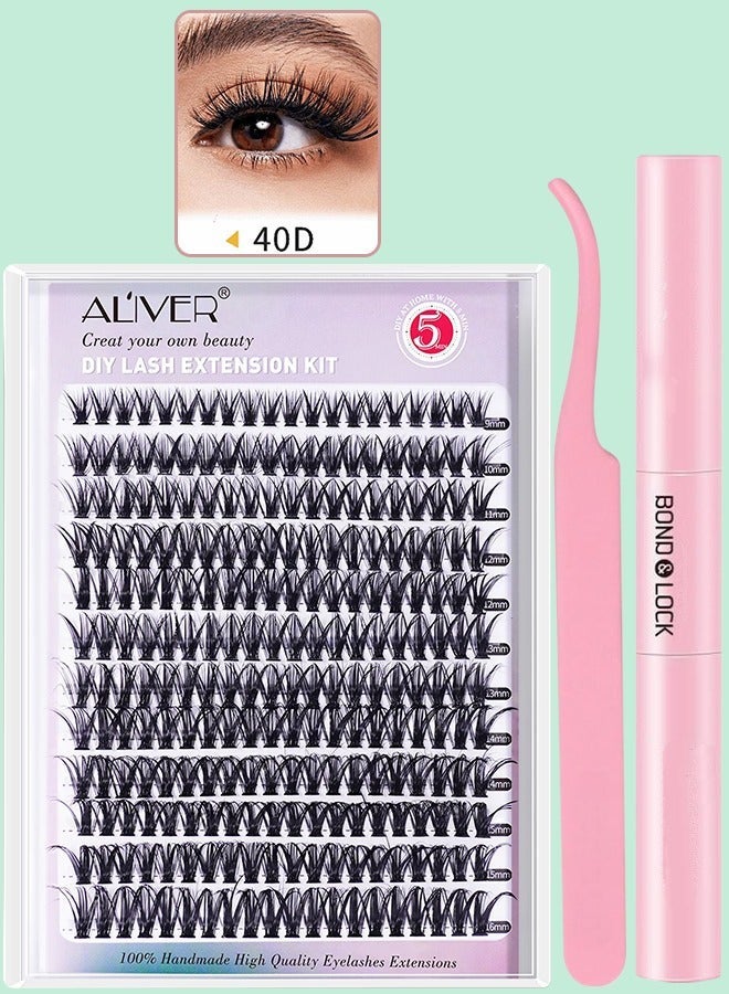 240 جهاز كمبيوتر شخصي الرموش العنقود ، الرموش اللاصق الغراء ومجموعة الرموش ملحقات الرموش Wispy الرموش الكاذبة الرموش العنقود DIY ملحقات الرموش الكاذبة الفردية للنساء - Image 5