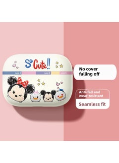 Strawberry Bear Family Airpods Protective Case Cartoon Cute Suitable For Apple 1/2/3 Generation Bluetooth Headset Soft Case-Color:Probe Minnie-White-Model:AirpodsPRO