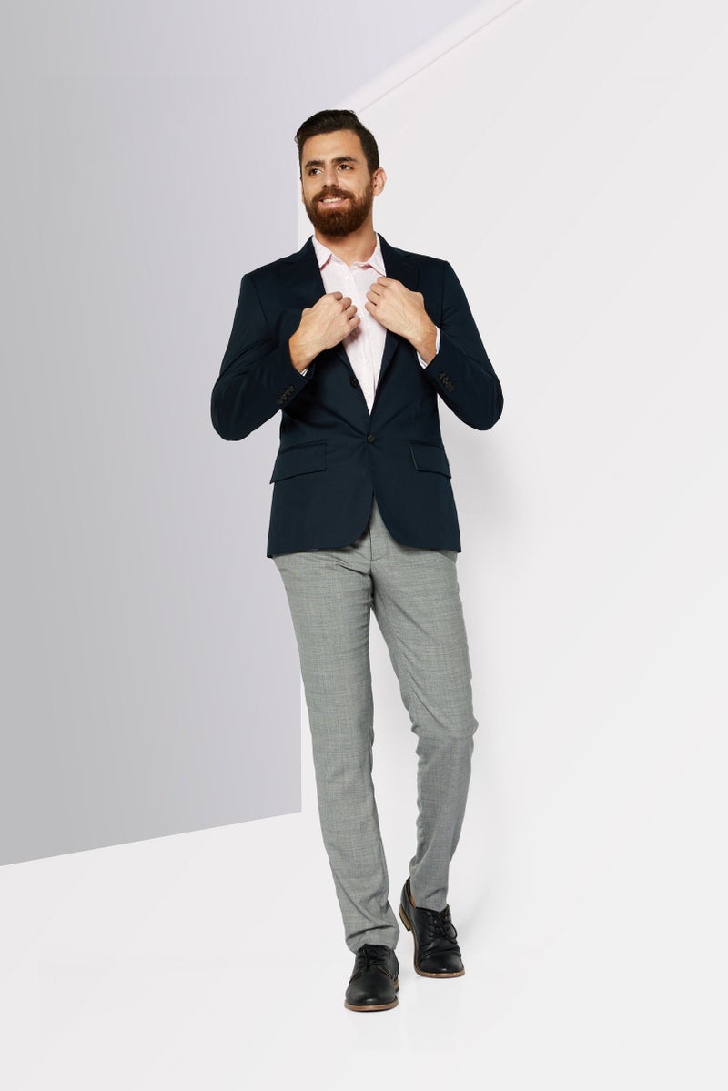 LACOSTE Men Regular Fit Long Sleeves Plain Blazer, Navy  - Image 2