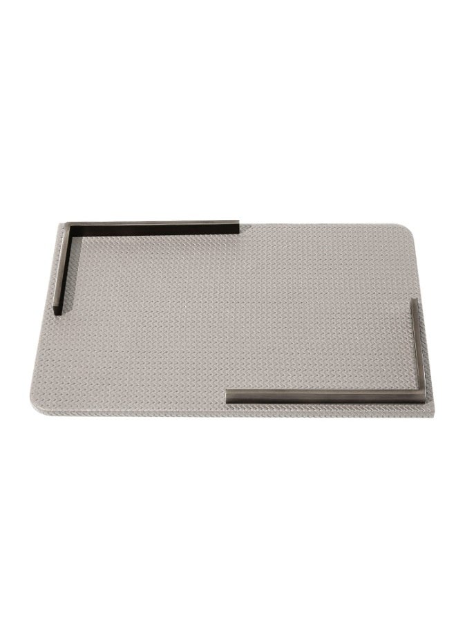 MAAC Home Sleek Leather Tray: Light Grey Accent in Leather-Metal Blend Stylish Elegant and Decorative Tray, Perfect and luxurious, Versatile for Parties, or Home Décor - pzsku/Z26F50AF3ED881A2C59DFZ/45/_/1720672868/b263b945-618c-42ac-9661-d0374844b818