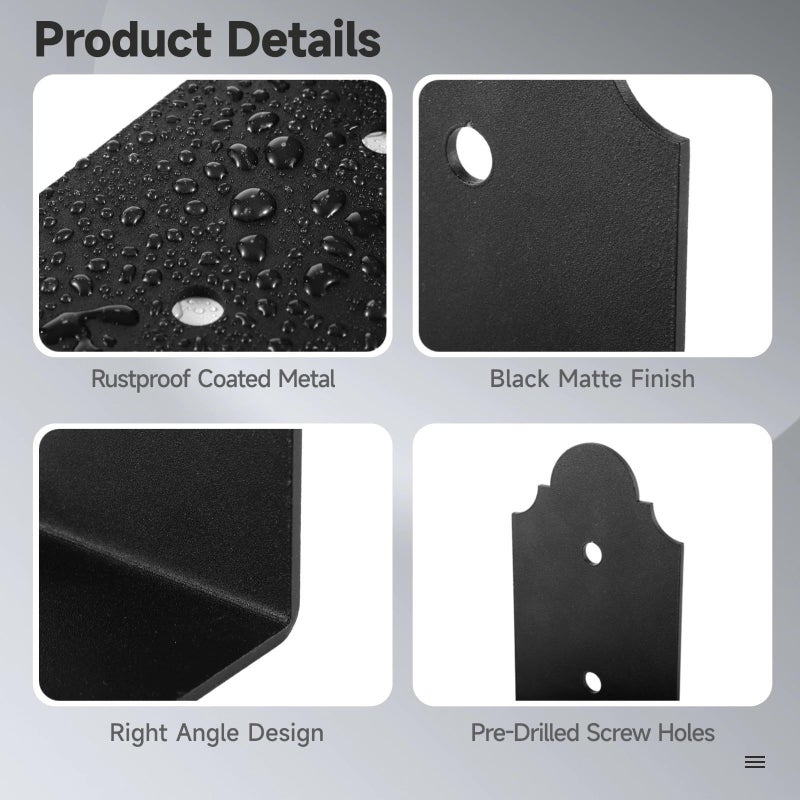 Heavy Duty 5 9 Inch L Bracket 90 Degree Metal Angle Bracket For Wood Shelving Beam Reinforcement - Image 3