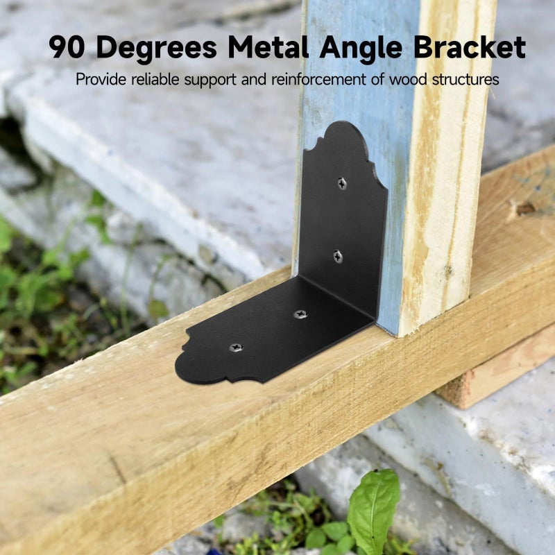 Heavy Duty 5 9 Inch L Bracket 90 Degree Metal Angle Bracket For Wood Shelving Beam Reinforcement - Image 4