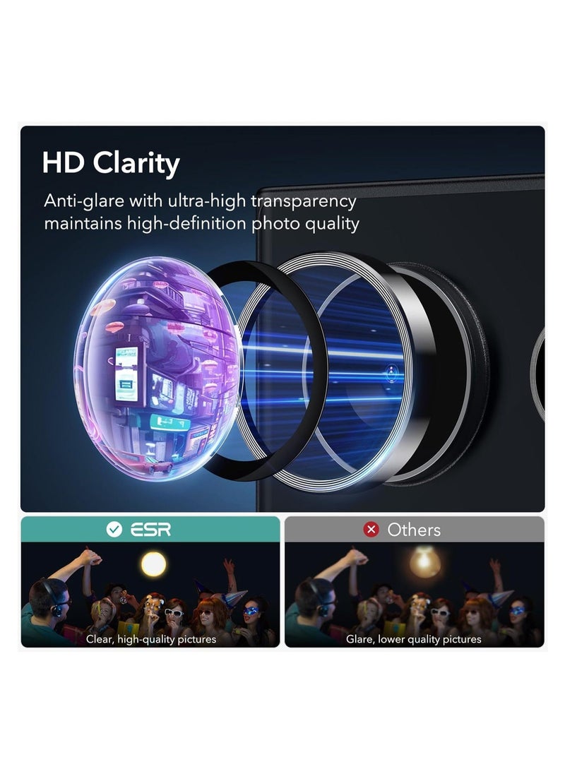 Raxoom Samsung Galaxy S24 Ultra Camera Lens Protector, Individual Lens Protectors, Scratch-Resistant Ultra-Thin Tempered Glass with Aluminum Edging, Galaxy S24 Ultra Case Friendly, 1 Set, Black - Image 3