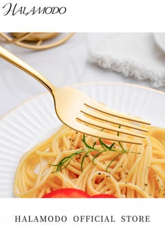HALAMODO 4-Piece Gold Flatware Set Elegant Stainless Steel Cutlery Set with Mirror Polished Design Compact Tableware for Home Restaurant Perfect Gift for Weddings Anniversaries and Special Occasions  - Image 5