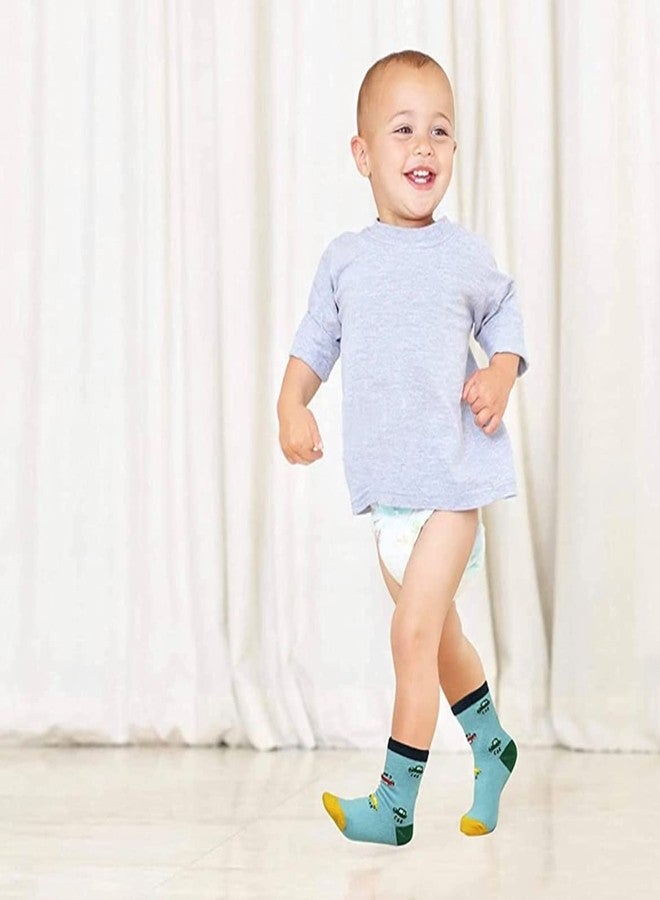 Freshfoot Baby Boy's Organic Cotton Ankle Length Anti Slip Socks For Baby With Grip 0-36 Months-Cartoon, Multicolored - Image 2