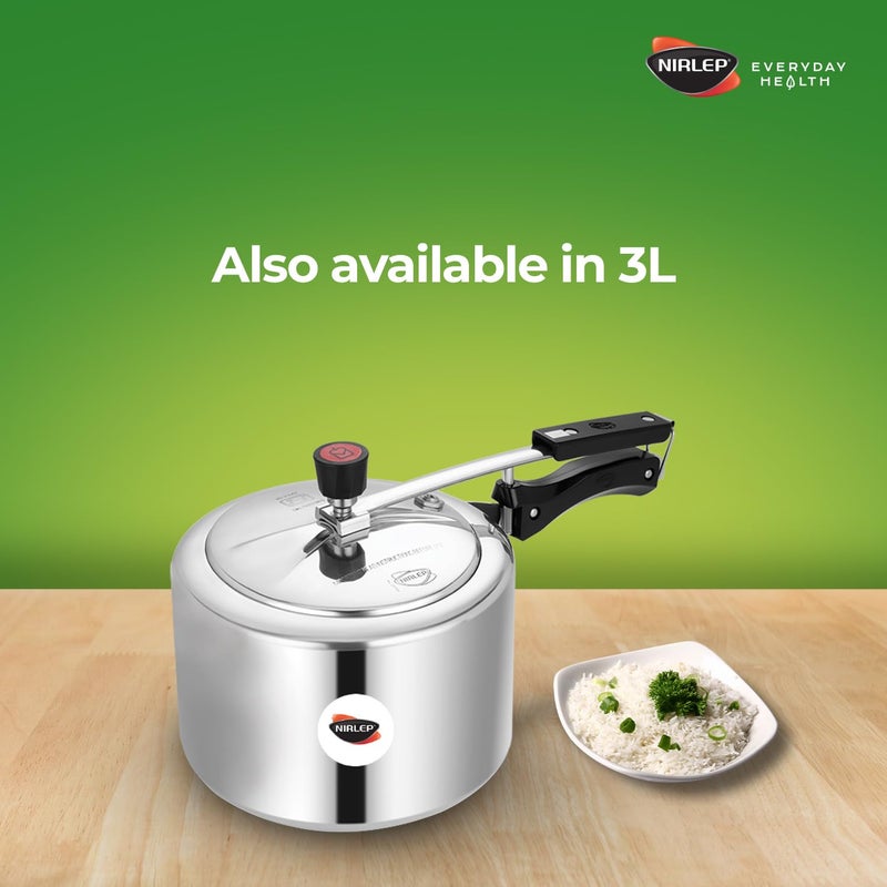 NIRLEP طباخ ضغط ألمنيوم نيرليب نوتريهيلث سعة 5 لترات مع قاعدة تحريض - Image 4