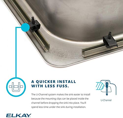 Elkay PSR1918 Celebrity 19" Drop In Single Basin Stainless Steel Kitchen Sink - 3 Faucet Holes - Image 3
