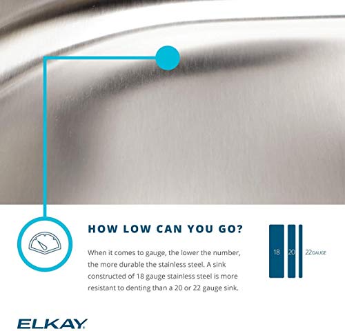 Elkay PSR1918 Celebrity 19" Drop In Single Basin Stainless Steel Kitchen Sink - 3 Faucet Holes - Image 5