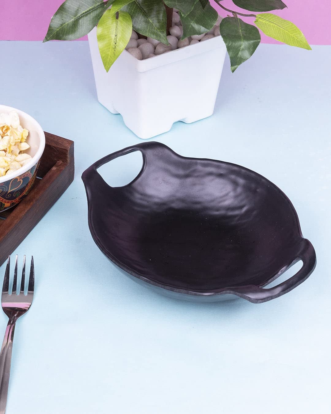 MARKET 99 Market99 Melamine Serving Kadai (220ml) Black Melamine