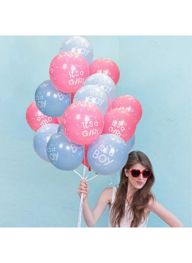 Goldedge 25 PCS Blue Latex Balloons – 12 Inch Baby Shower Balloons with ‘It’s a Boy’ White Print for Birth Announcements & Baby Celebrations  - Image 3