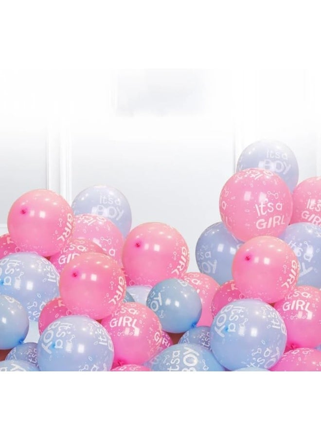 Goldedge 25 PCS Blue Latex Balloons – 12 Inch Baby Shower Balloons with ‘It’s a Boy’ White Print for Birth Announcements & Baby Celebrations  - Image 4