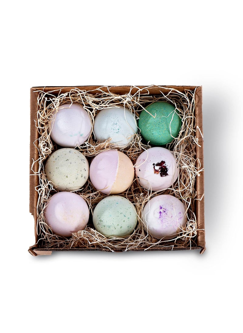 Levity & Co. - Levity  Co  Bath Bomb Gift Pack Handmade Bath Bombs Moisturizing Bath Bomb Set Relaxing Scent Bomb AllNatural Bath Bomb Gift Set for Adults  Kids Pack of 9 - Image 1