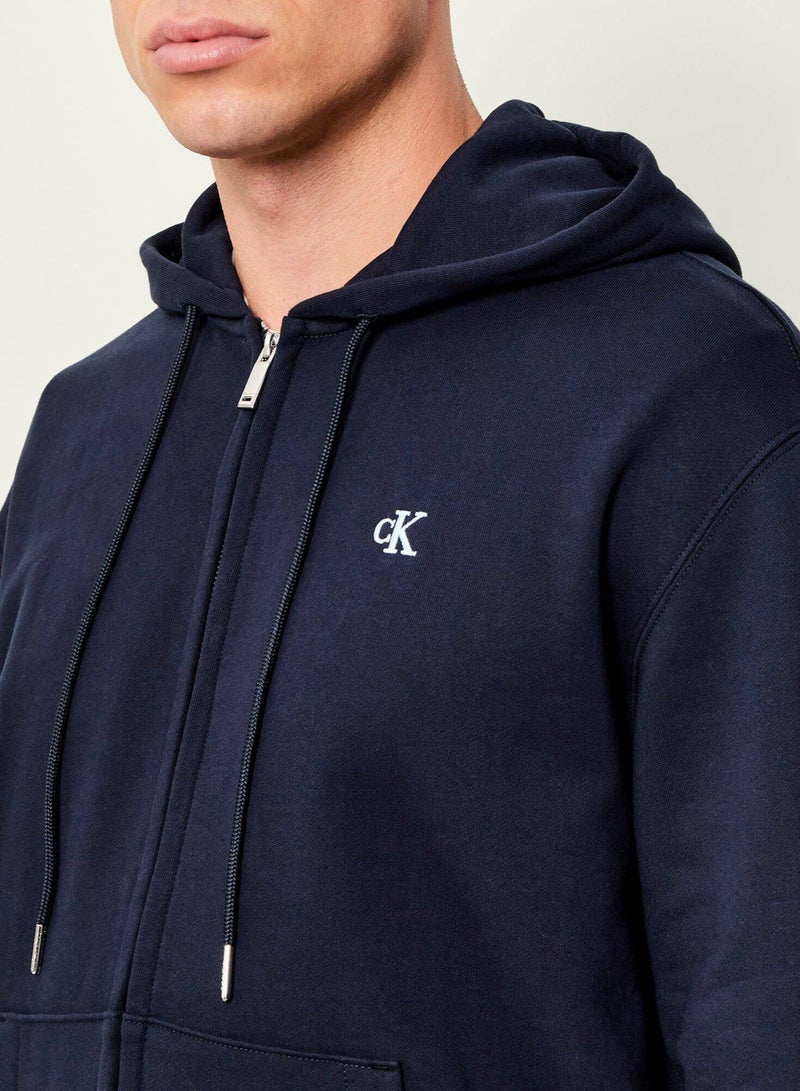 Calvin Klein Jeans Sueded Terry Zip-Thru Hoody - Image 3