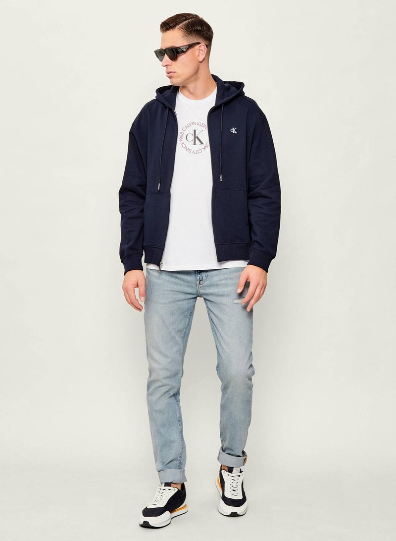 Calvin Klein Jeans Sueded Terry Zip-Thru Hoody - Image 4