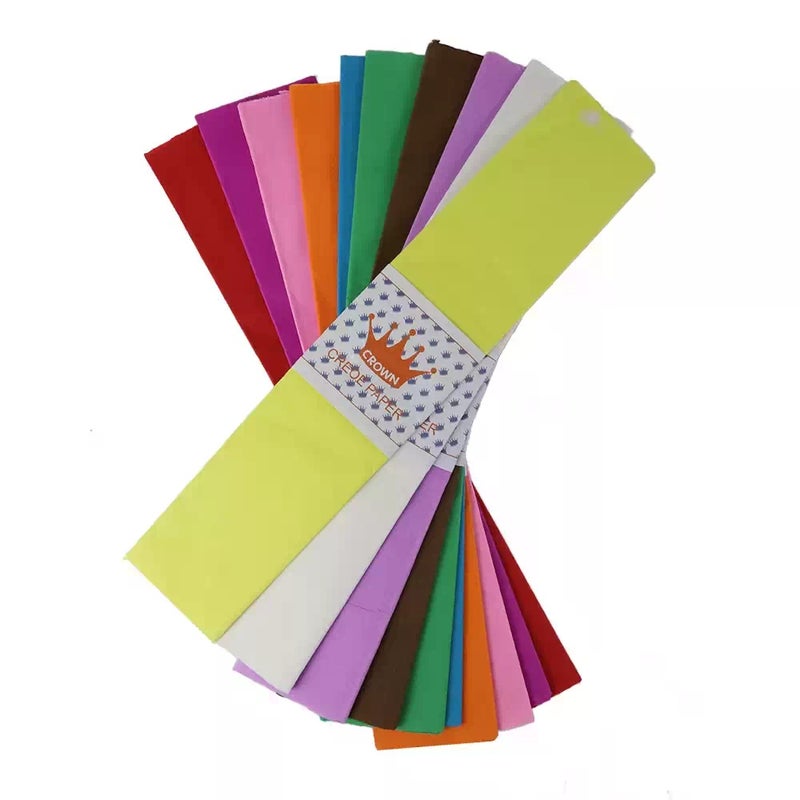 Crown 10pcs Crepe Paper For Decoration and DIY Arts And Crafts- Multi-Color - Image 1