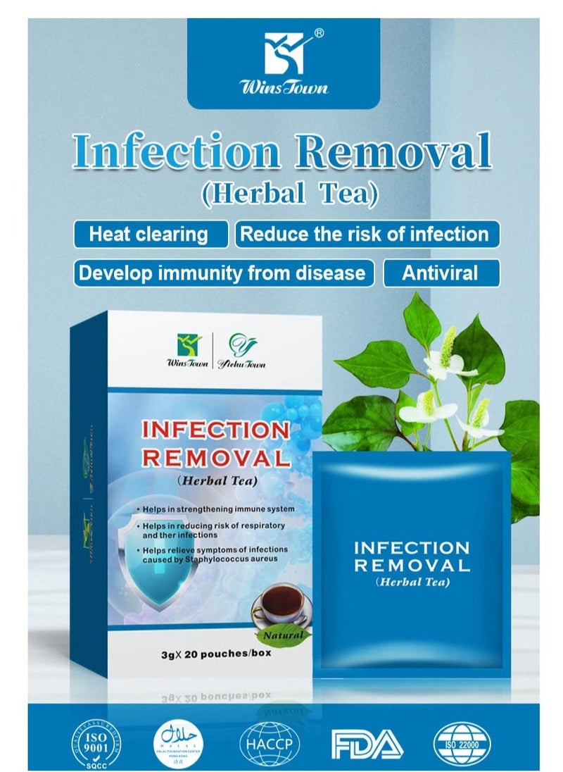 Wins Town Infection Removal Tea, Herbal Heat Clearing Antiviral Tea,Reduce The Risk Of Infection,Develop Immunity From Disease,20 Pouches  - Image 5