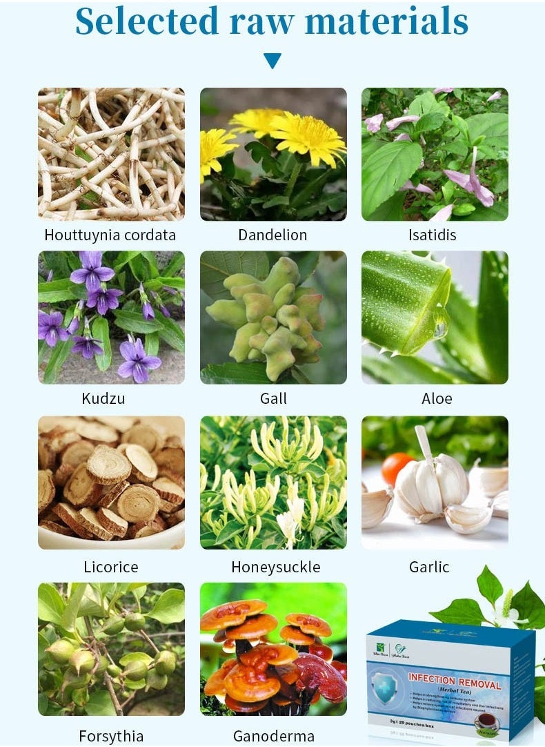 Wins Town Infection Removal Tea, Herbal Heat Clearing Antiviral Tea,Reduce The Risk Of Infection,Develop Immunity From Disease,20 Pouches  - Image 4