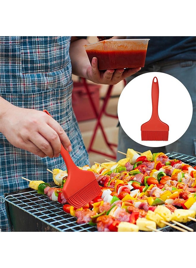 Wide Basting Brush, Silicone Pastry Oil Brush, for Cooking Baking Grilling (Red)