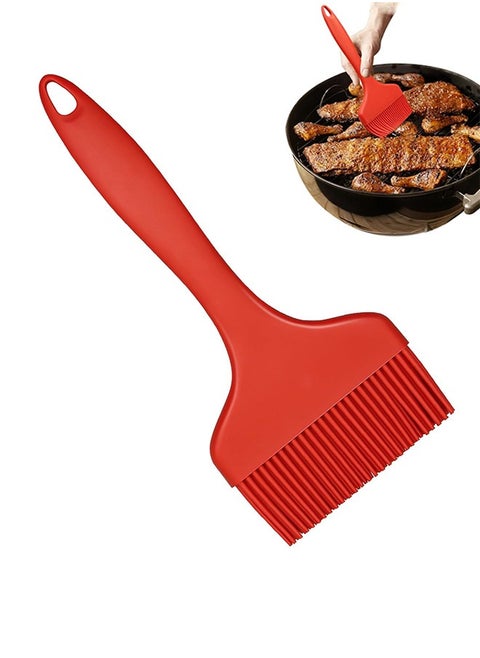Wide Basting Brush, Silicone Pastry Oil Brush, for Cooking Baking Grilling (Red)