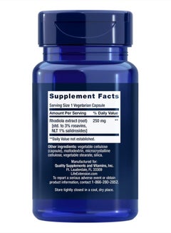 Life Extension Life Extension Rhodiola Extract 250 mg – Gluten-Free, Non-GMO, Vegetarian – 60 Capsules  - Image 2